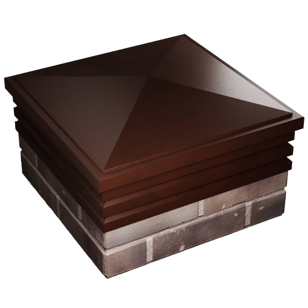 Колпак Zking Бона ХайТек Коричневый на столб 2х2 кирпича (513х513мм) в Обнинске фото