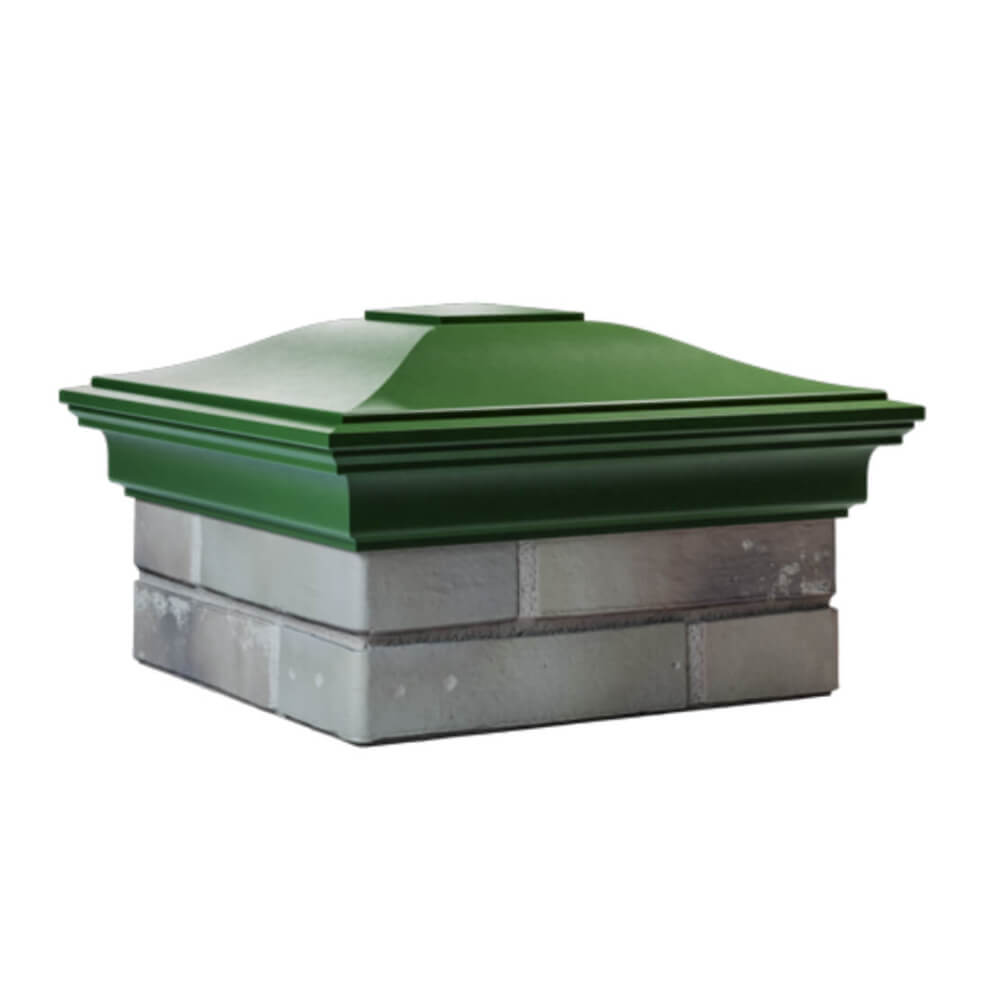 Колпак Zking Монблан Зеленый на столб 1.5х1.5 еврокирпича 0.7НФ (355х355мм) в Обнинске фото