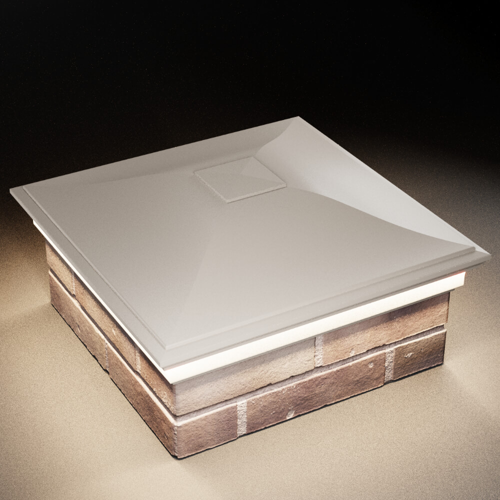 Колпак Zking Монблан Бежевый на столб 2х2 кирпича (515х515мм) c подсветкой в Обнинске фото