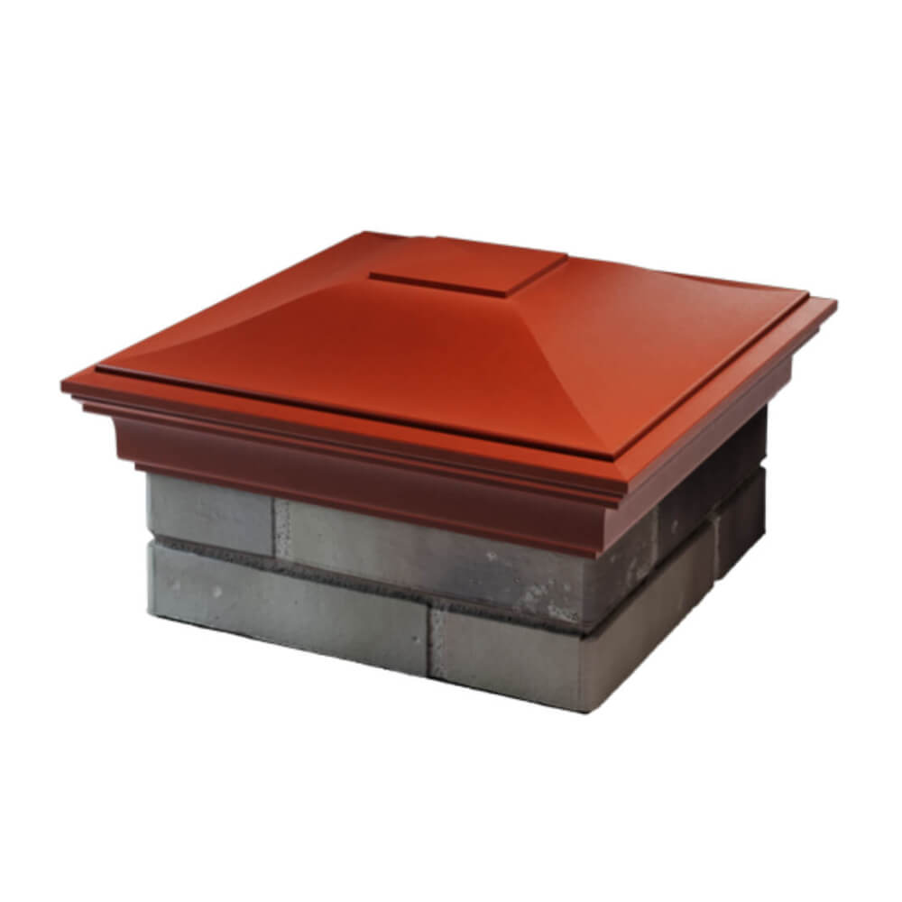 Колпак Zking Монблан Красный на столб 1.5х1.5 еврокирпича 0.7НФ (355х355мм) в Обнинске фото