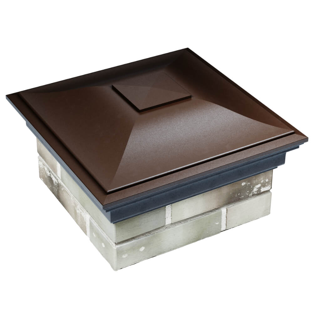 Колпак Zking Монблан Коричневый на столб 1.5х1.5 кирпича (385х385мм) в Обнинске фото