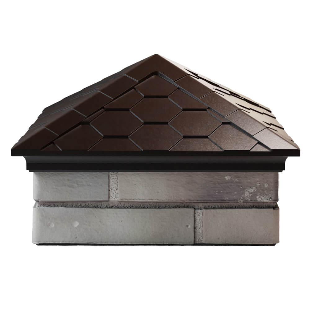 Колпак Zking Эверест Коричневый на столб 1.5х1.5 кирпича (390х390мм) Обнинск фото