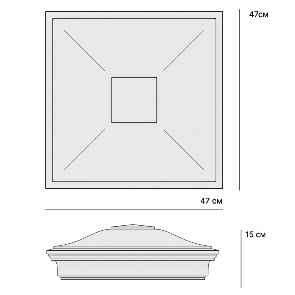 Колпак Zking Монблан Красный на столб 1.5х1.5 кирпича (385х385мм) в Обнинске фото