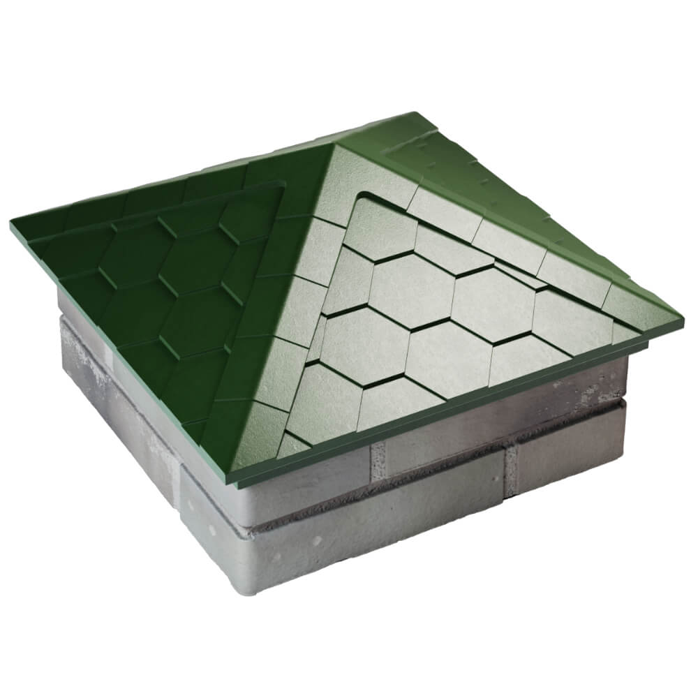 Колпак Zking Эверест Зеленый на столб 1.5х1.5 кирпича (390х390мм) в Обнинске фото