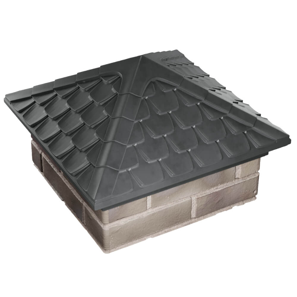 Колпак Zking Эльбрус Серый на столб 1.5х1.5 кирпича (385х385мм) в Обнинске фото