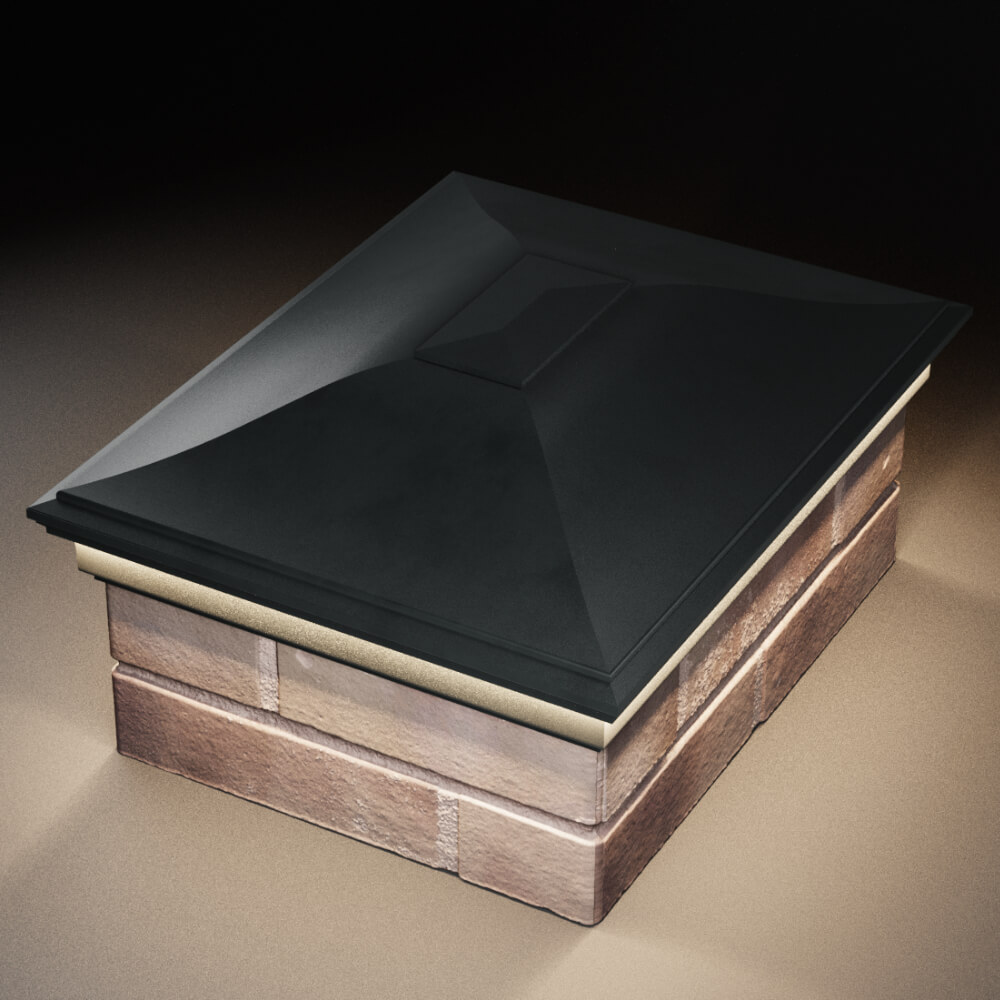 Колпак Zking Монблан Черный на столб 2х1.5 кирпича (515х385мм) c подсветкой в Обнинске фото