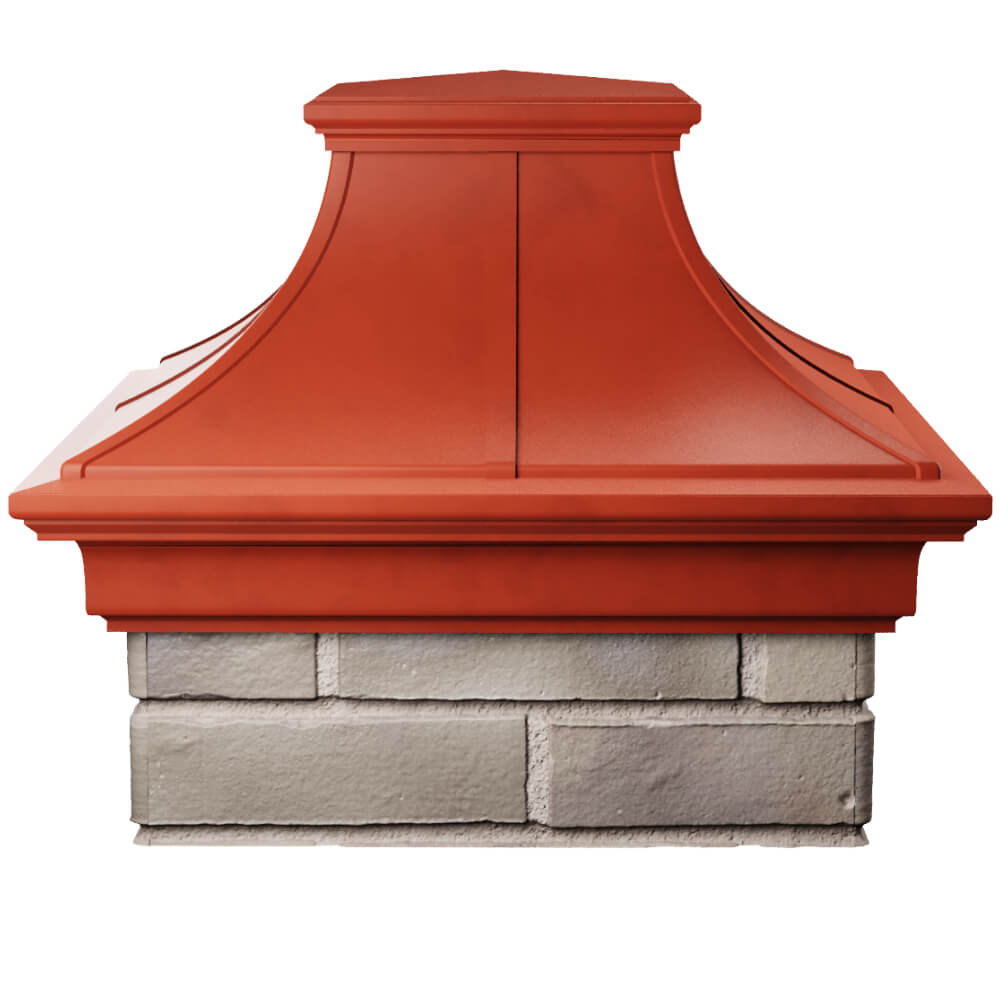 Колпак Zking Монблан Премиум Красный на столб 1.5х1.5 кирпича (385х385мм) Обнинск фото