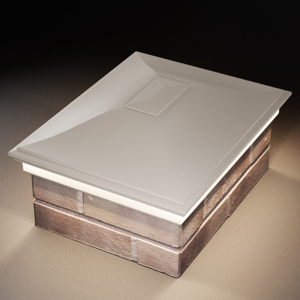 Колпак Zking Монблан Бежевый на столб 2х1.5 кирпича (515х385мм) c подсветкой в Обнинске фото