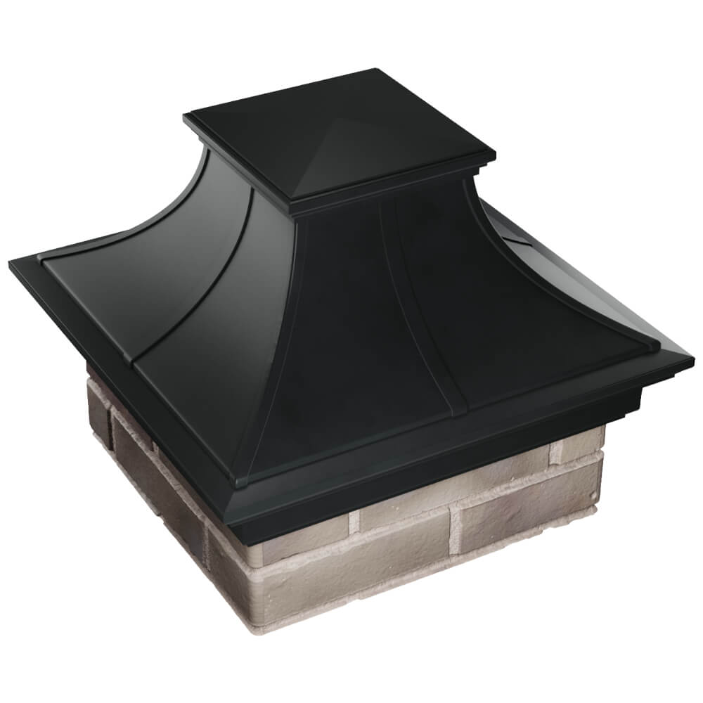 Колпак Zking Монблан Премиум Черный на столб 1.5х1.5 кирпича (385х385мм) в Обнинске фото