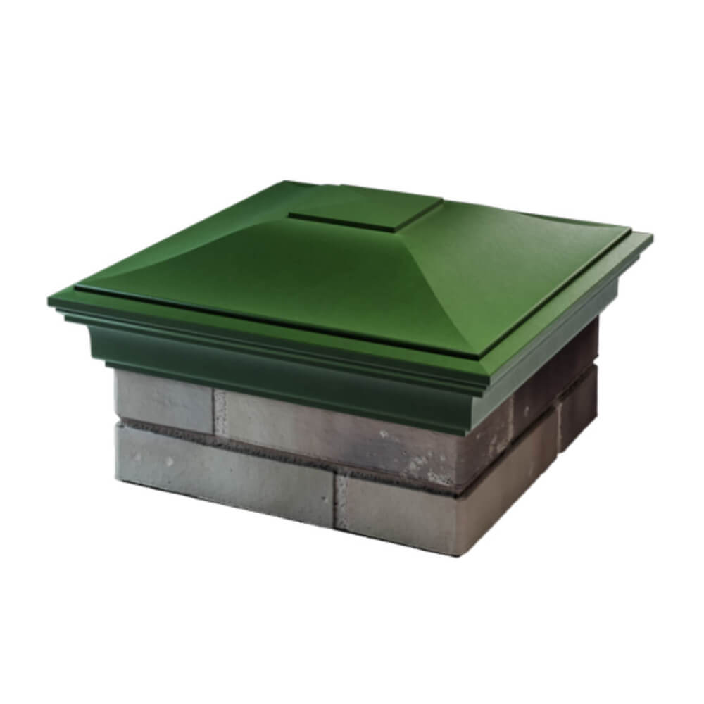 Колпак Zking Монблан Зеленый на столб 1.5х1.5 еврокирпича 0.7НФ (355х355мм) в Обнинске фото