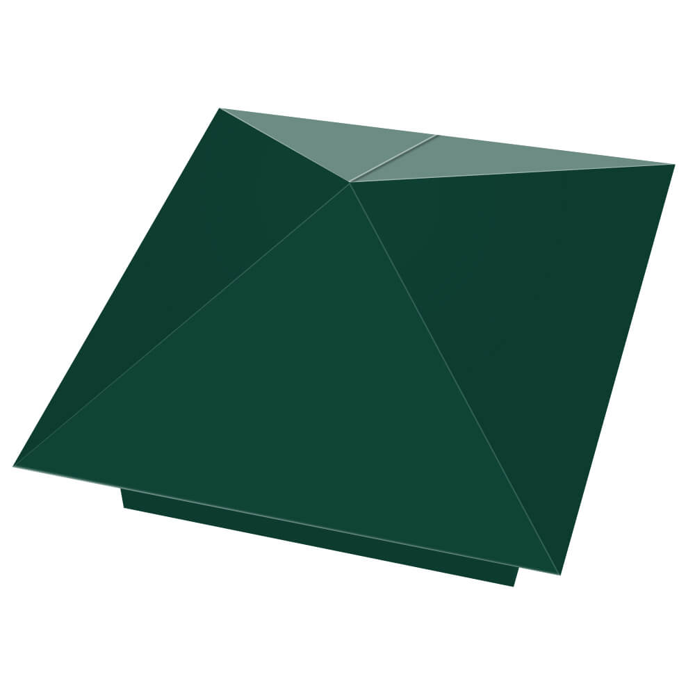 Колпак металлический 390х390мм RAL6005 Зеленый Мох заборный Обнинск фото