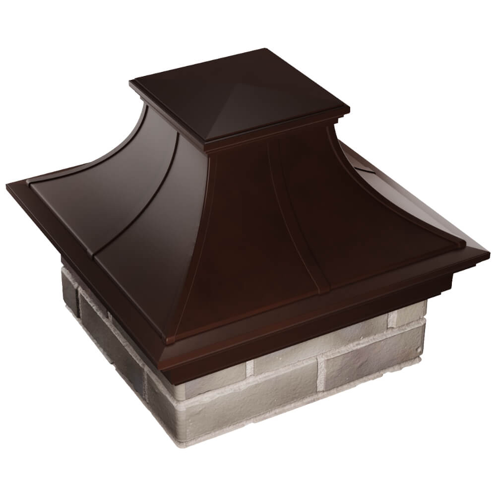 Колпак Zking Монблан Премиум Коричневый на столб 1.5х1.5 кирпича (385х385мм) в Обнинске фото