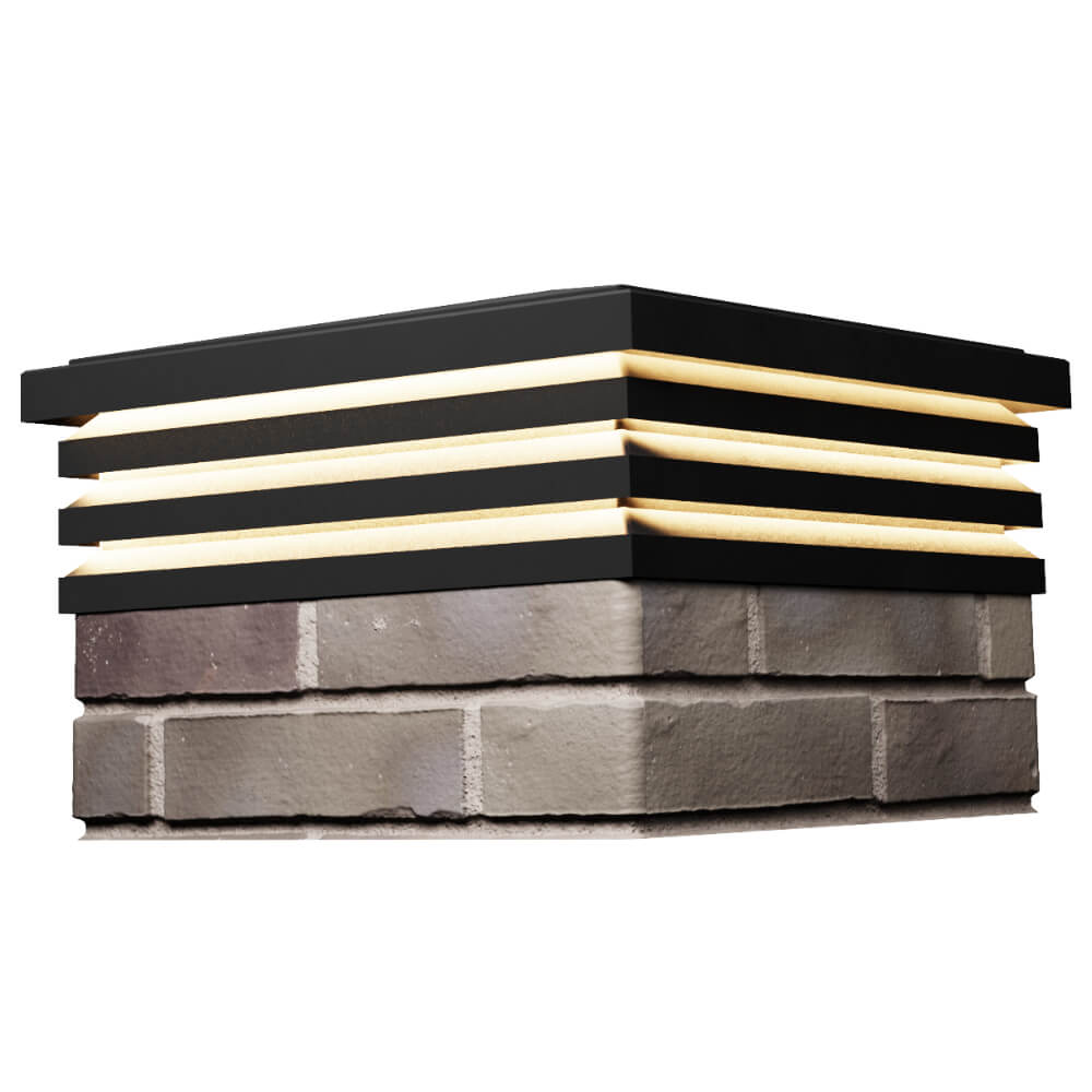 Колпак Zking Бона ХайТек Черный на столб 1.5х1.5 кирпича (385х385мм) с подсветкой в Обнинске фото