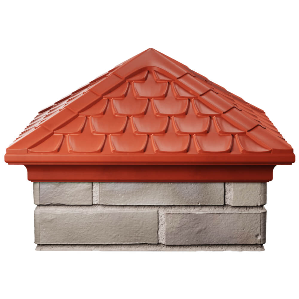 Колпак Zking Эльбрус Красный на столб 1.5х1.5 кирпича (385х385мм) Обнинск фото