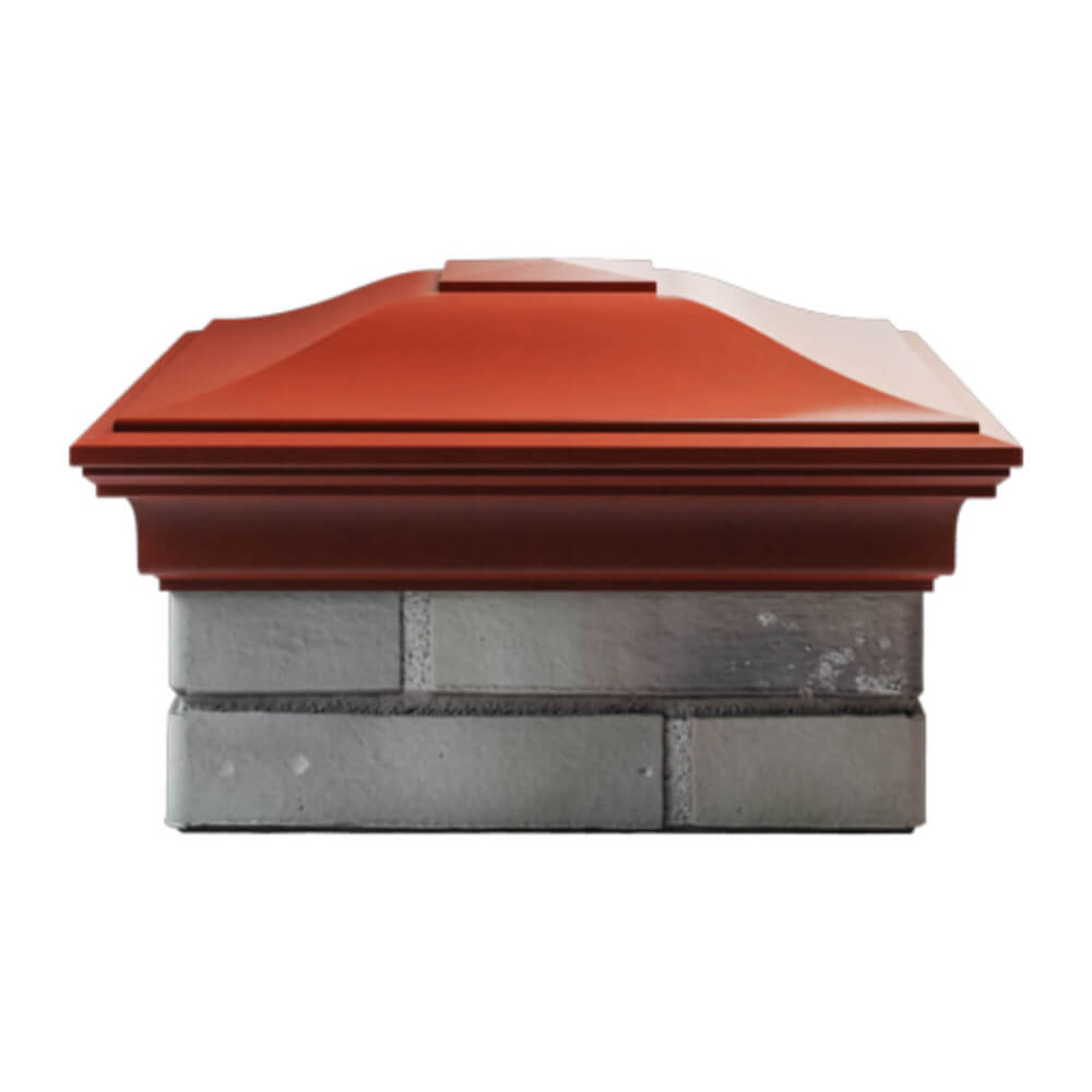 Колпак Zking Монблан Красный на столб 1.5х1.5 еврокирпича 0.7НФ (355х355мм) Обнинск фото