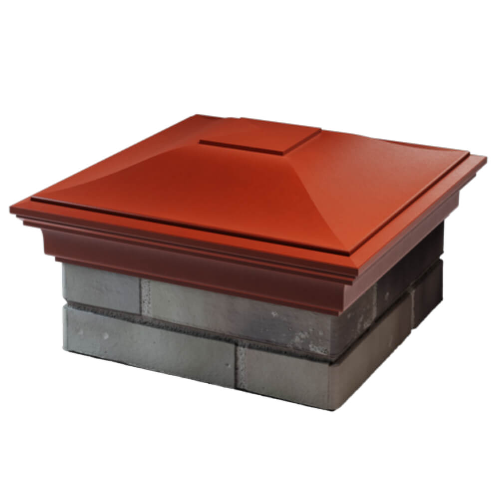 Колпак Zking Монблан Красный на столб 1.5х1.5 кирпича (385х385мм) в Обнинске фото