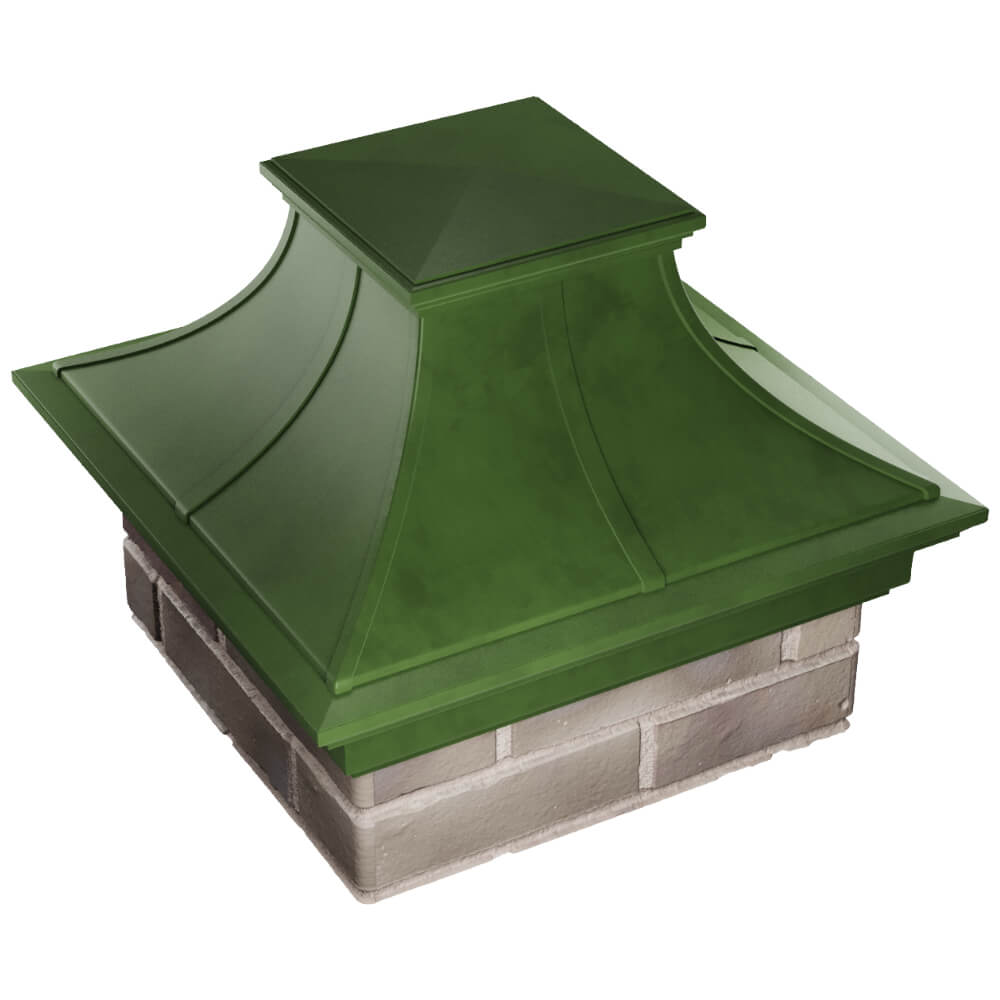 Колпак Zking Монблан Премиум Зеленый на столб 1.5х1.5 кирпича (385х385мм) в Обнинске фото