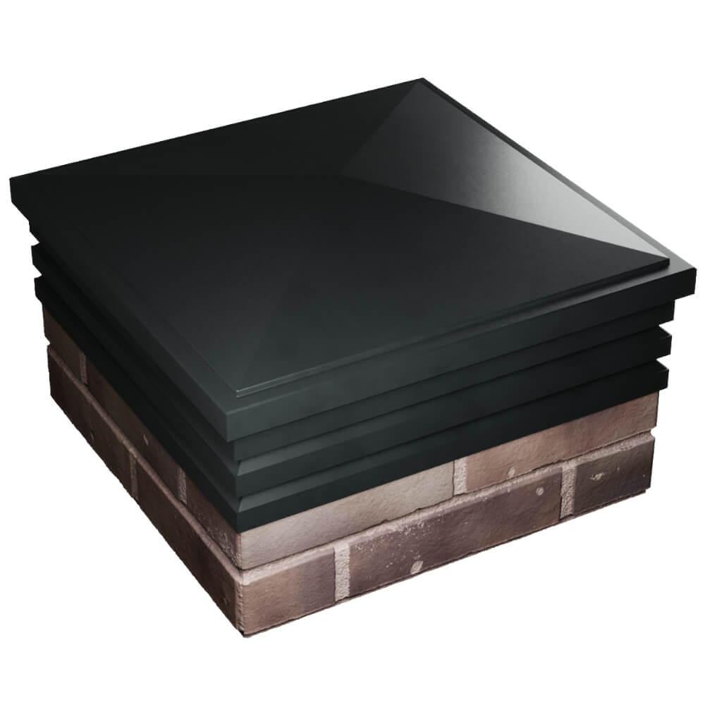 Колпак Zking Бона ХайТек Черный на столб 2х2 кирпича (513х513мм) в Обнинске фото