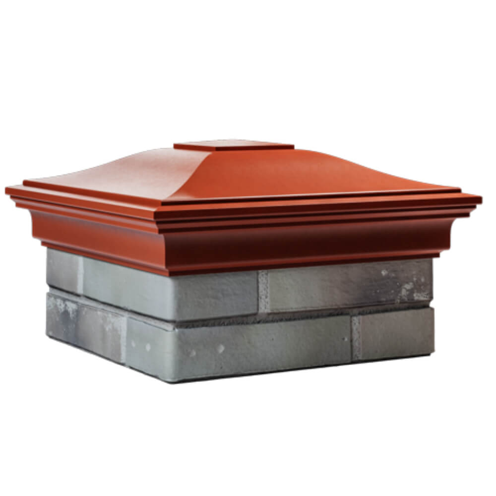 Колпак Zking Монблан Красный на столб 1.5х1.5 кирпича (385х385мм) в Обнинске фото