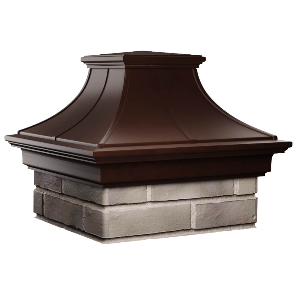 Колпак Zking Монблан Премиум Коричневый на столб 1.5х1.5 кирпича (385х385мм) в Обнинске фото