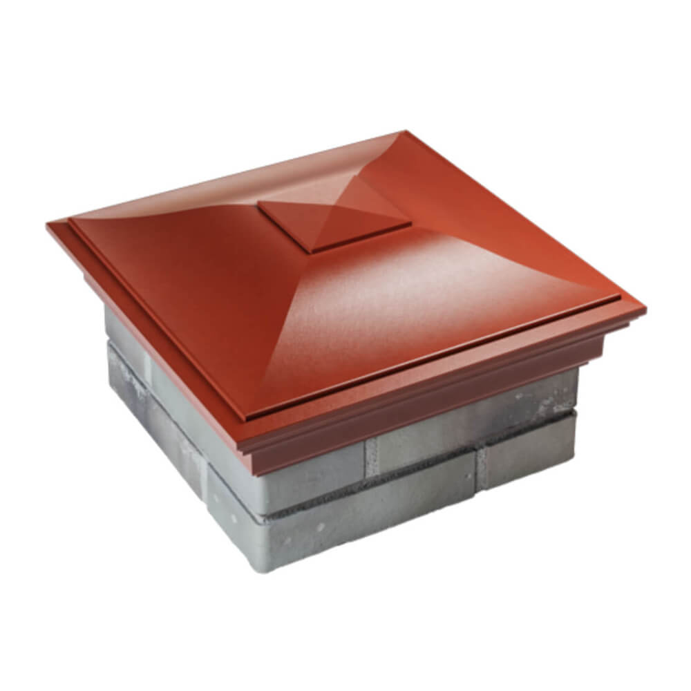 Колпак Zking Монблан Красный на столб 1.5х1.5 еврокирпича 0.7НФ (355х355мм) в Обнинске фото