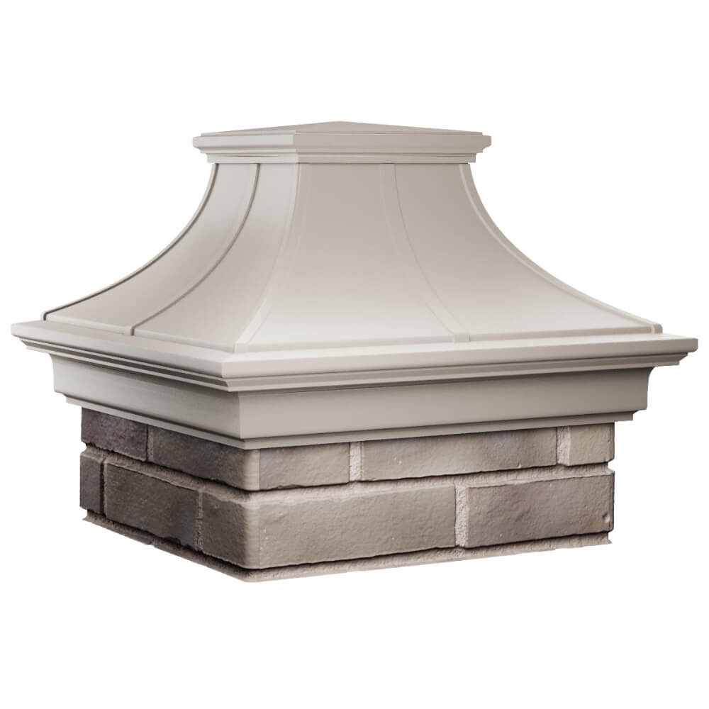 Колпак Zking Монблан Премиум Бежевый на столб 1.5х1.5 кирпича (385х385мм) в Обнинске фото