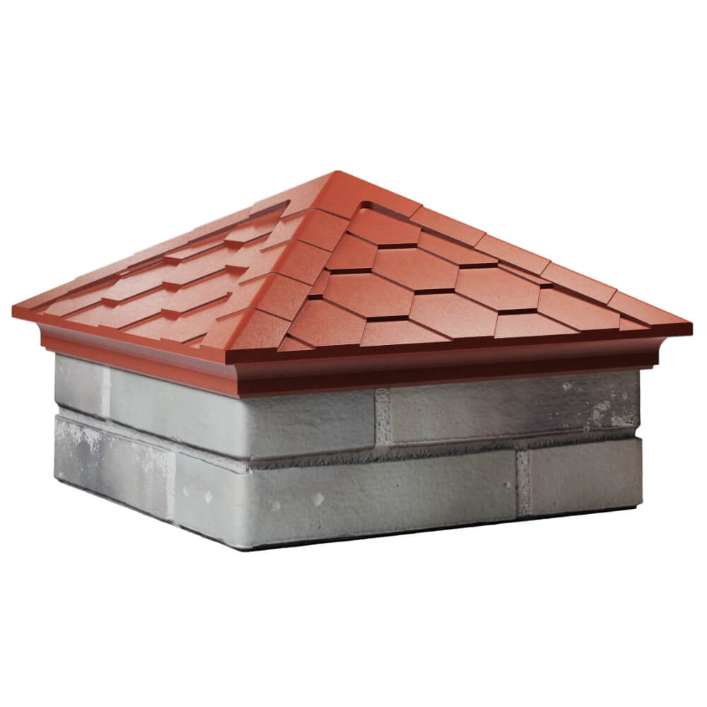 Колпак Zking Эверест Красный на столб 1.5х1.5 кирпича (390х390мм) в Обнинске фото