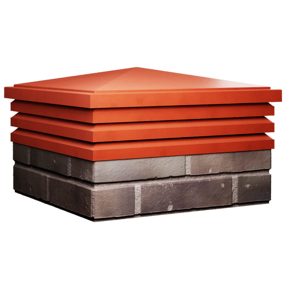 Колпак Zking Бона ХайТек Красный на столб 2х2 кирпича (513х513мм) в Обнинске фото