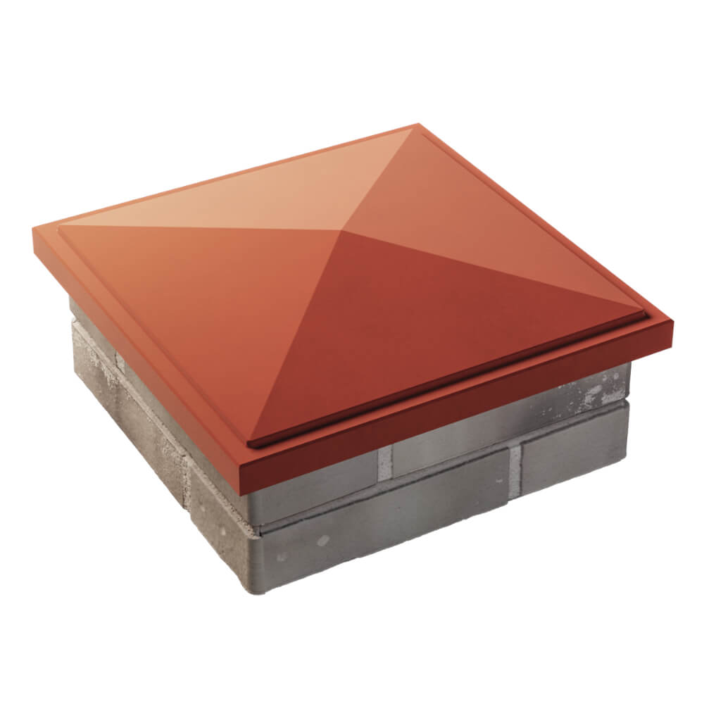 Колпак Zking БонаМоно Красный на столб 1.5х1.5 кирпича (385х385, 400х400мм) в Обнинске фото