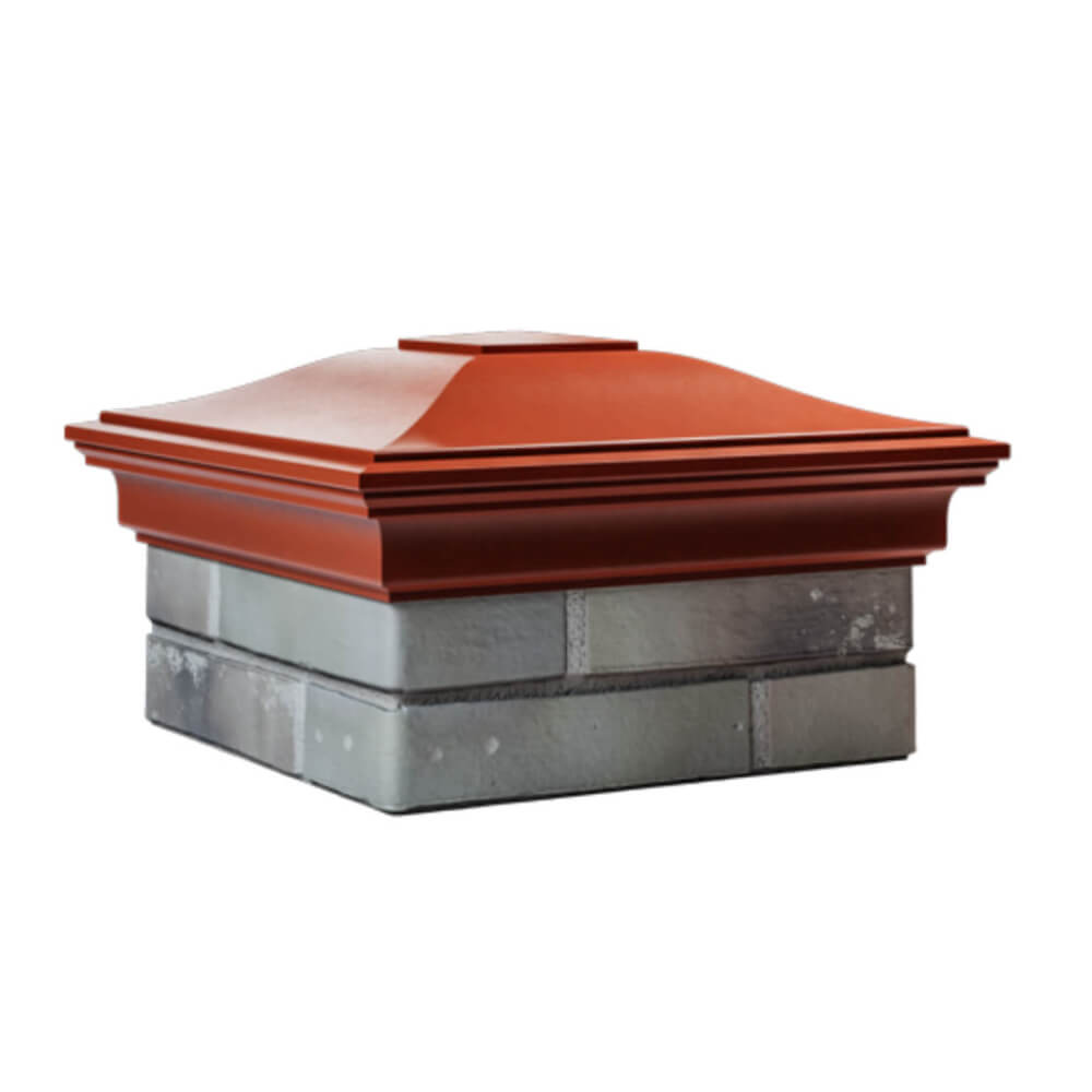 Колпак Zking Монблан Красный на столб 1.5х1.5 еврокирпича 0.7НФ (355х355мм) в Обнинске фото