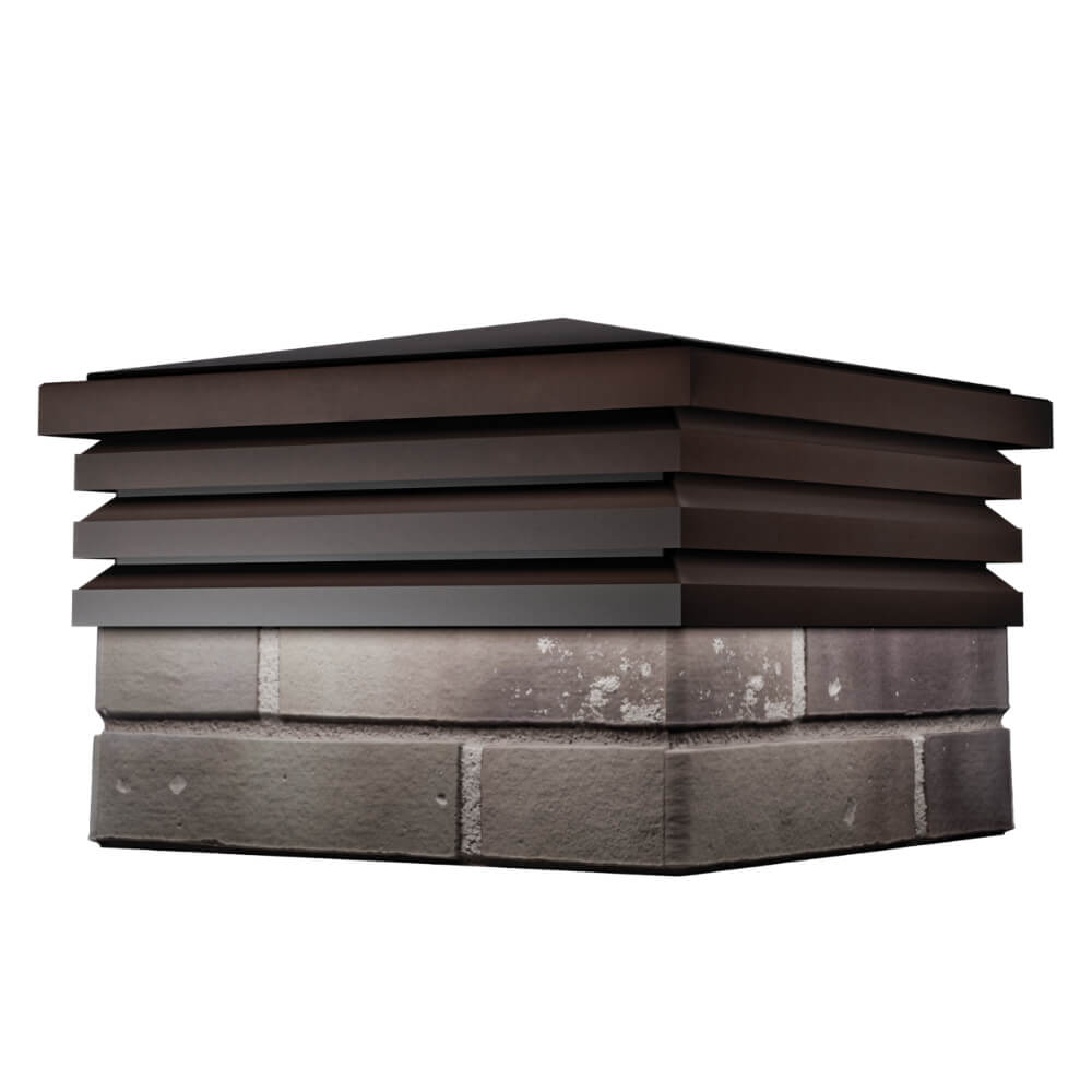 Колпак Zking Бона ХайТек Коричневый на столб 1.5х1.5 кирпича (385х385мм) в Обнинске фото