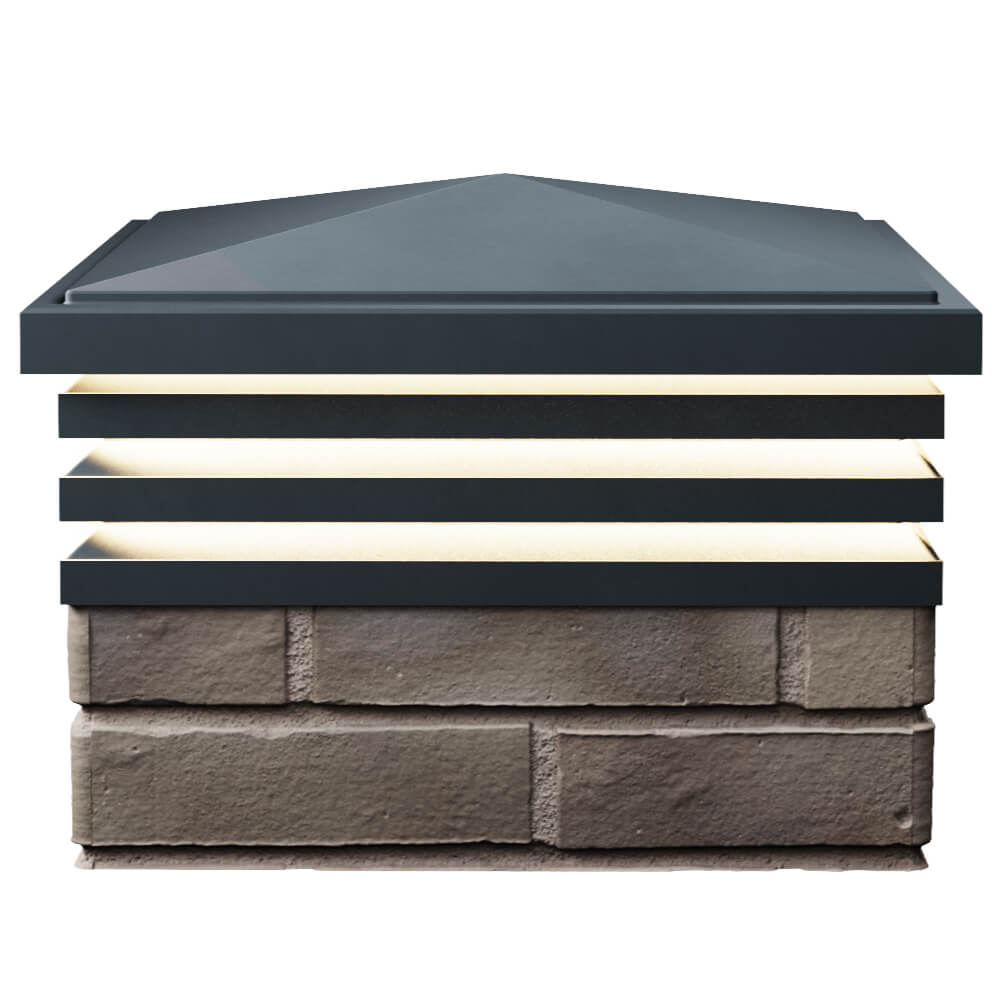 Колпак Zking Бона ХайТек Серый на столб 1.5х1.5 кирпича (385х385мм) с подсветкой в Обнинске фото