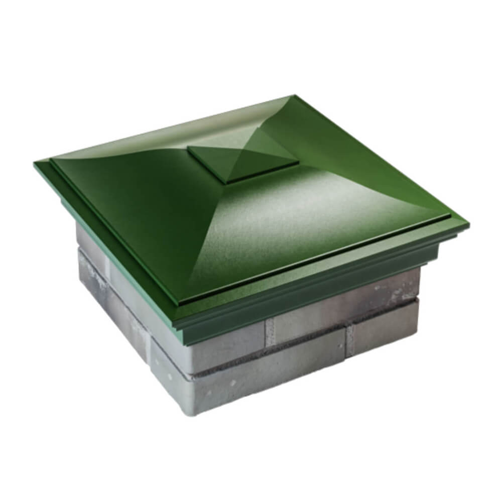 Колпак Zking Монблан Зеленый на столб 1.5х1.5 еврокирпича 0.7НФ (355х355мм) в Обнинске фото