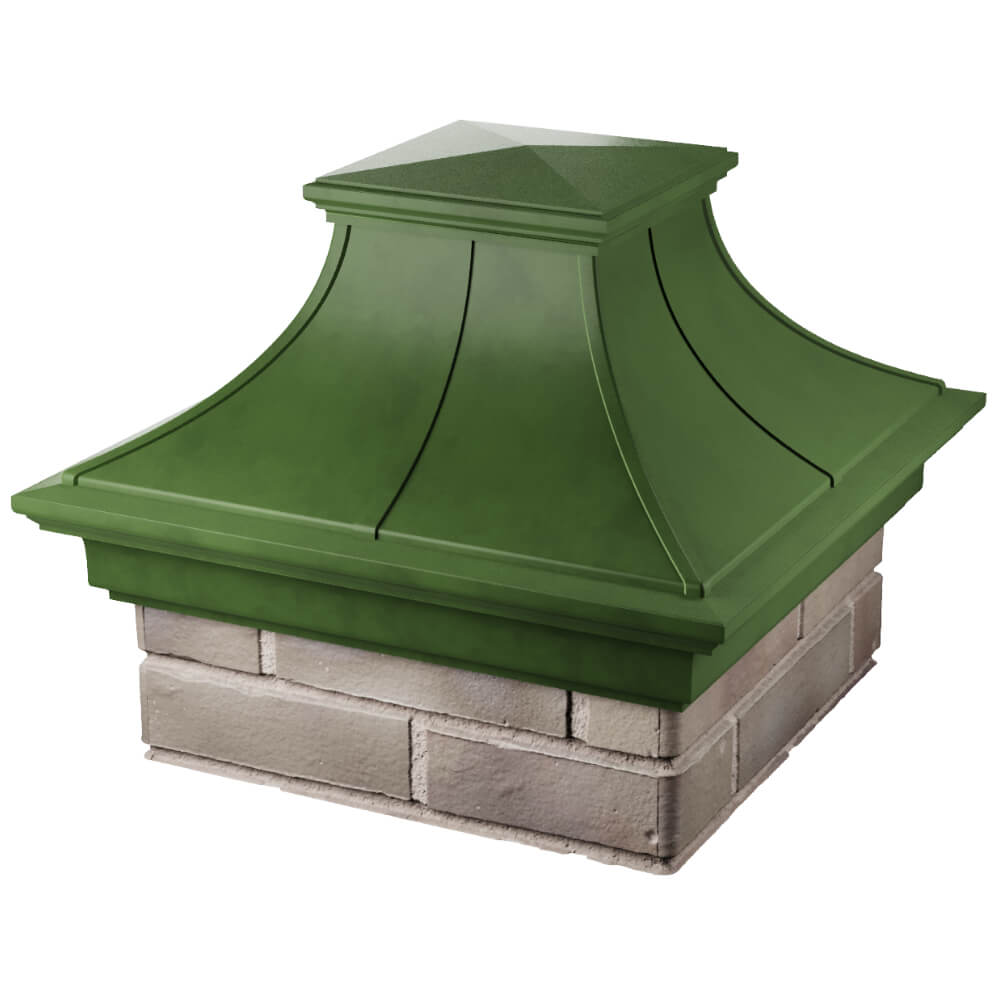 Колпак Zking Монблан Премиум Зеленый на столб 1.5х1.5 кирпича (385х385мм) в Обнинске фото