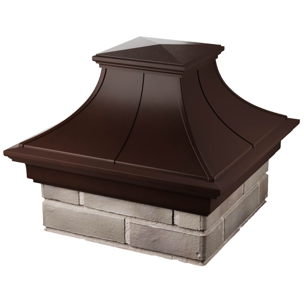 Колпак Zking Монблан Премиум Коричневый на столб 1.5х1.5 кирпича (385х385мм) в Обнинске фото