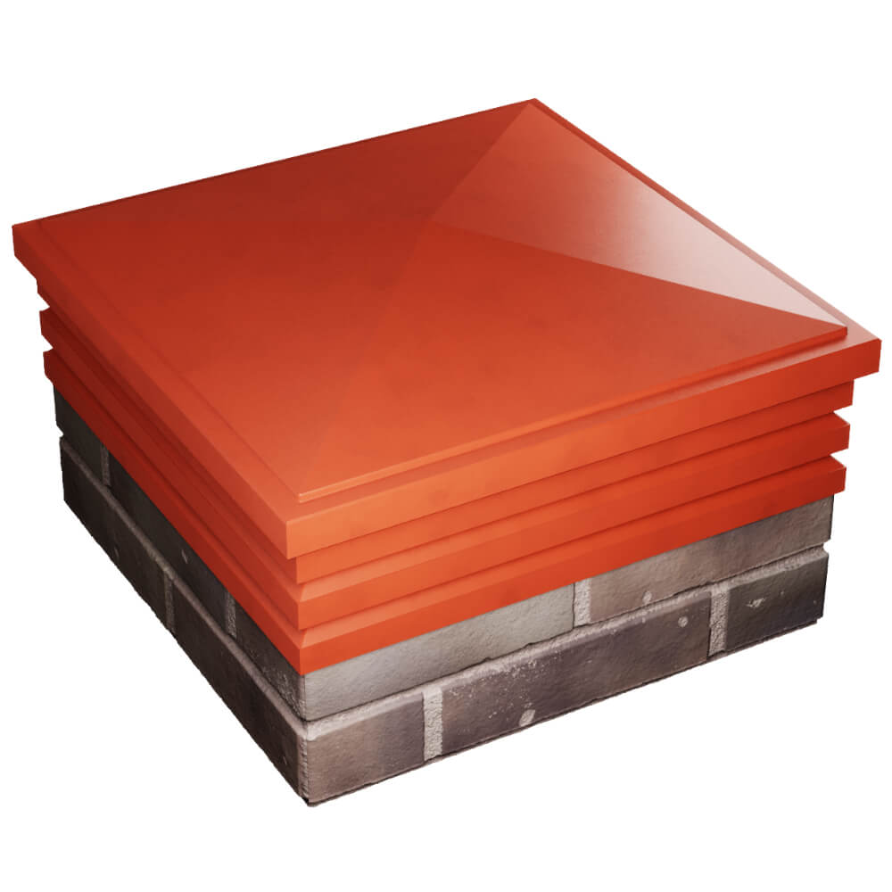 Колпак Zking Бона ХайТек Красный на столб 2х2 кирпича (513х513мм) в Обнинске фото