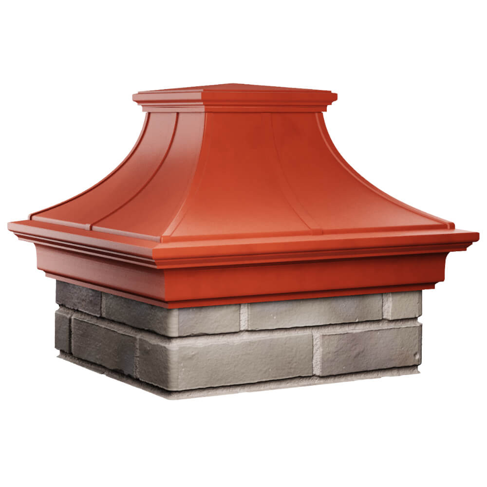 Колпак Zking Монблан Премиум Красный на столб 1.5х1.5 кирпича (385х385мм) в Обнинске фото