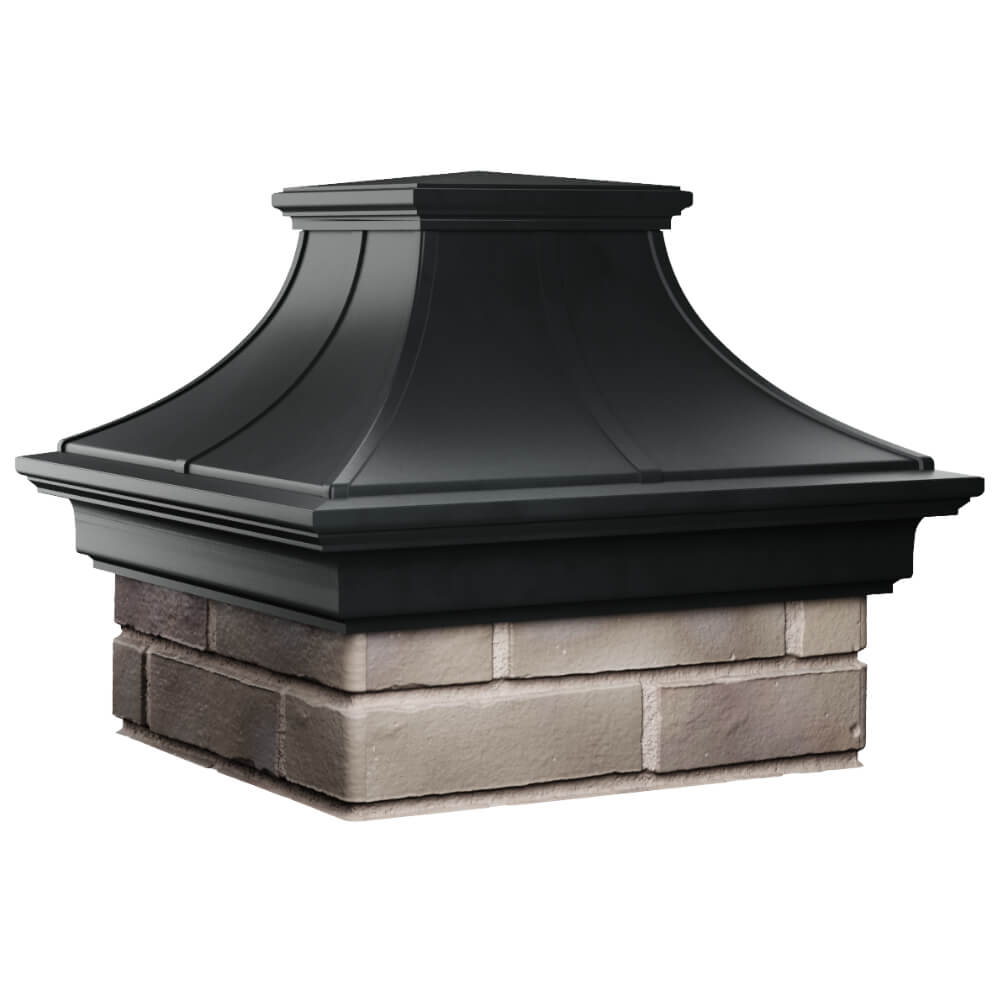 Колпак Zking Монблан Премиум Черный на столб 1.5х1.5 кирпича (385х385мм) в Обнинске фото