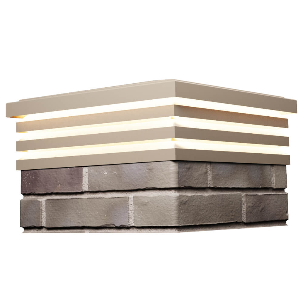 Колпак Zking Бона ХайТек Бежевый на столб 1.5х1.5 кирпича (385х385мм) с подсветкой в Обнинске фото