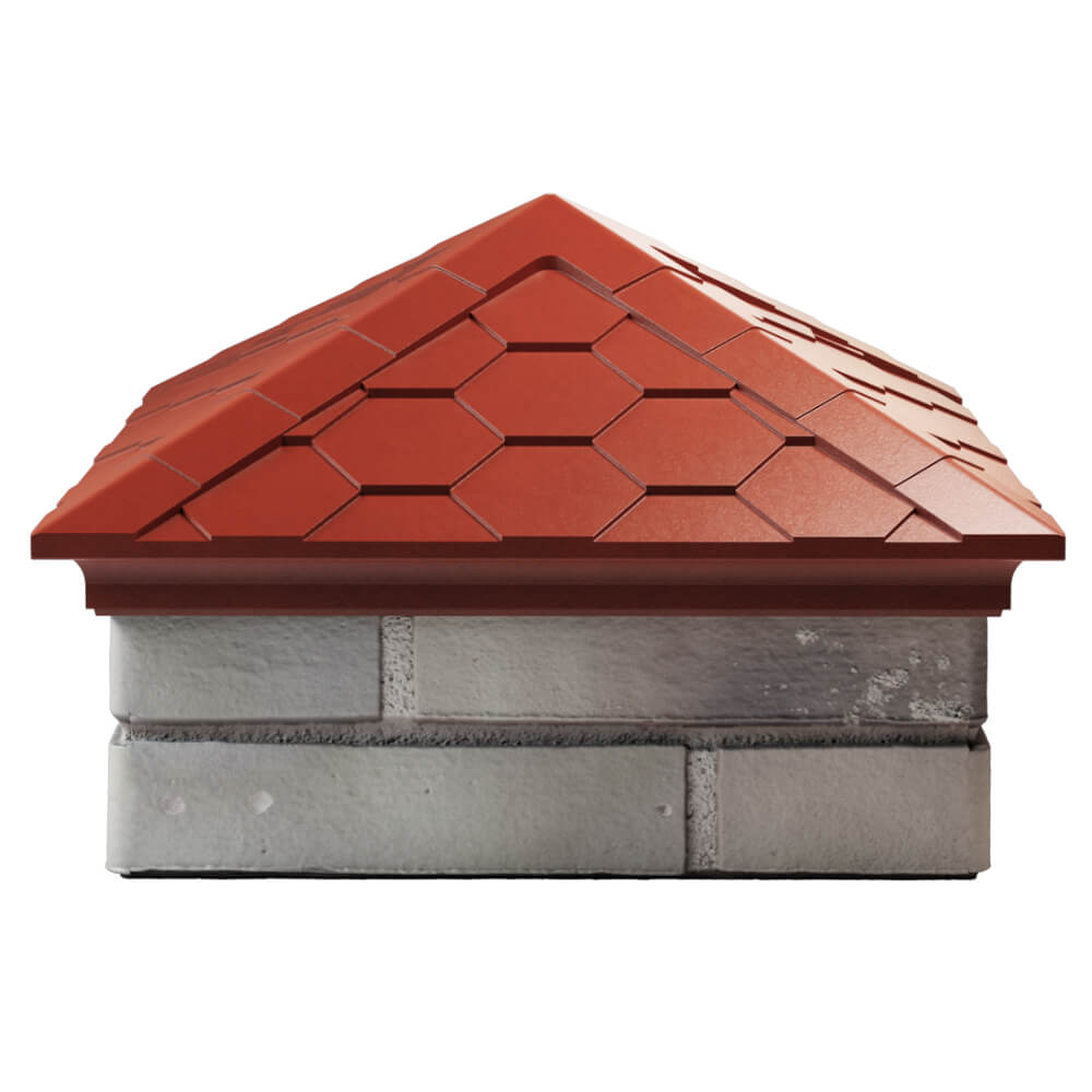 Колпак Zking Эверест Красный на столб 1.5х1.5 кирпича (390х390мм) Обнинск фото