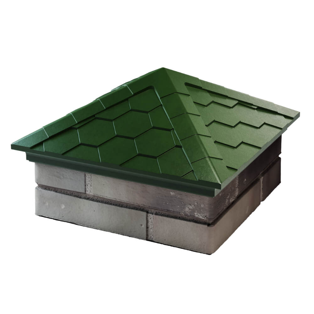 Колпак Zking Эверест Зеленый на столб 1.5х1.5 кирпича (390х390мм) в Обнинске фото