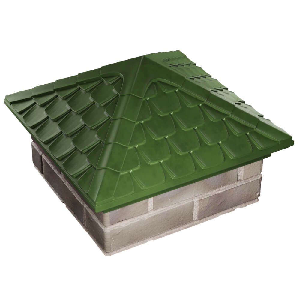 Колпак Zking Эльбрус Зеленый на столб 1.5х1.5 кирпича (385х385мм) в Обнинске фото