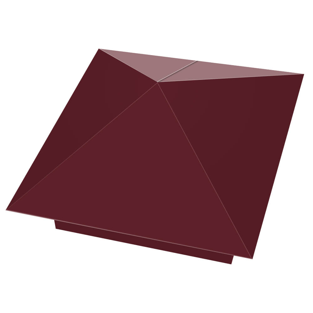 Колпак металлический 390х390мм RAL3005 Красное Вино заборный Обнинск фото