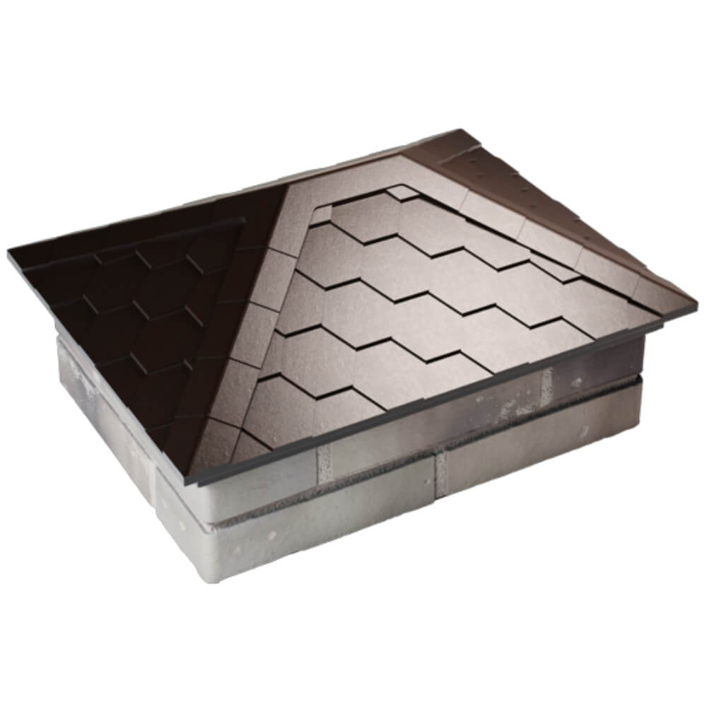 Колпак Zking Эверест Коричневый на столб 2х1.5 кирпича (520х390мм) Обнинск фото