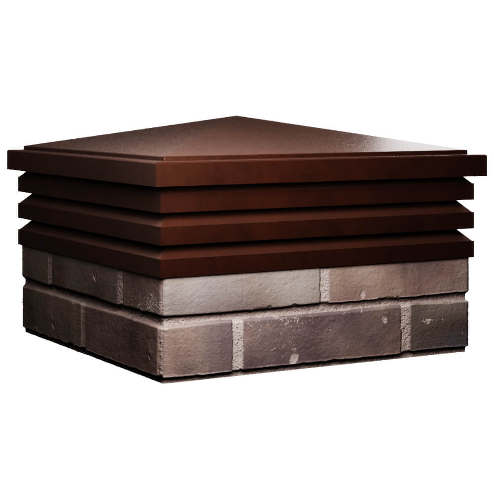 Колпак Zking Бона ХайТек Коричневый на столб 2х2 кирпича (513х513мм) в Обнинске фото