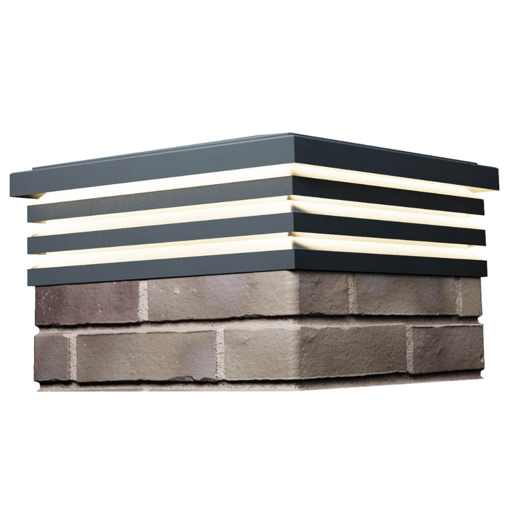 Колпак Zking Бона ХайТек Серый на столб 1.5х1.5 кирпича (385х385мм) с подсветкой в Обнинске фото