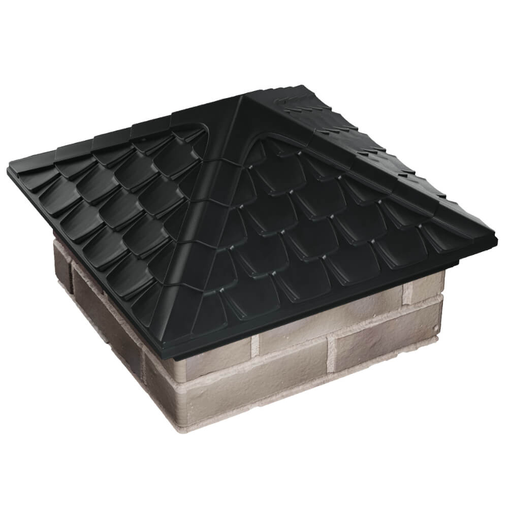 Колпак Zking Эльбрус Черный на столб 1.5х1.5 кирпича (385х385мм) в Обнинске фото