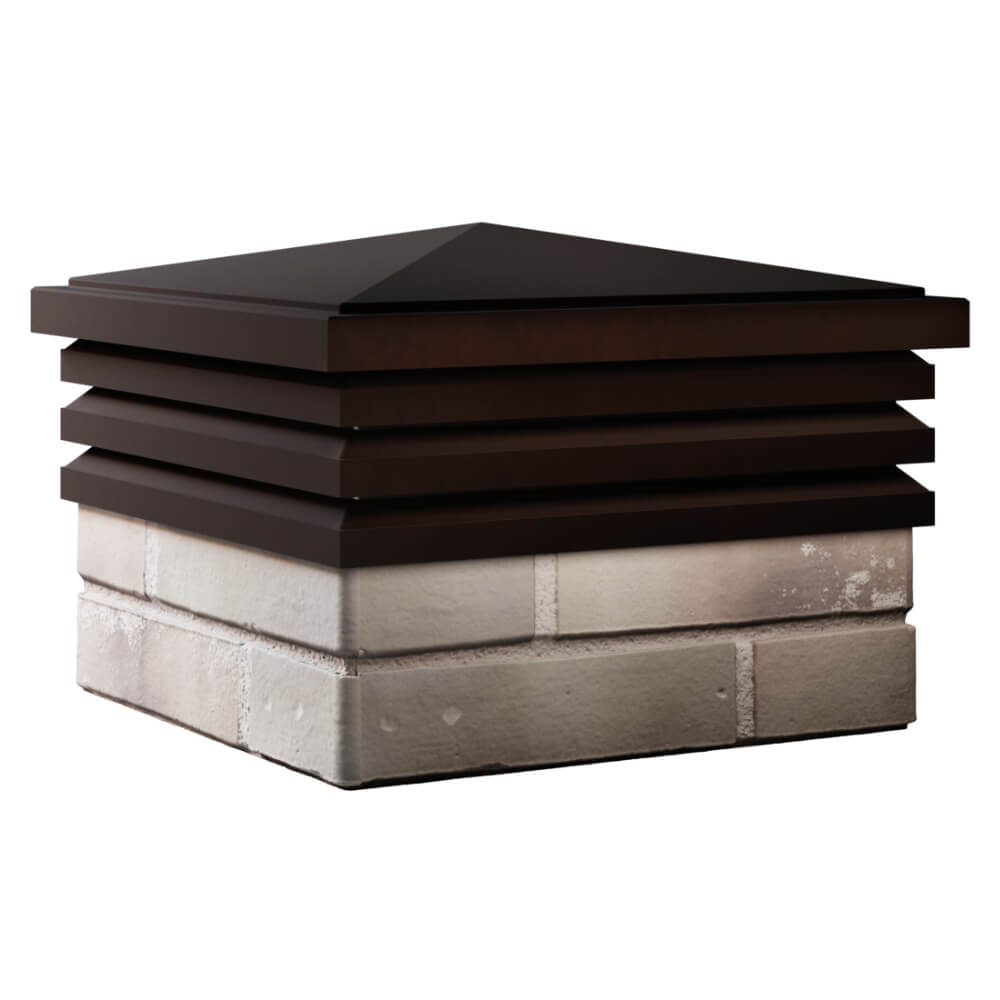 Колпак Zking Бона ХайТек Коричневый на столб 1.5х1.5 кирпича (385х385мм) в Обнинске фото